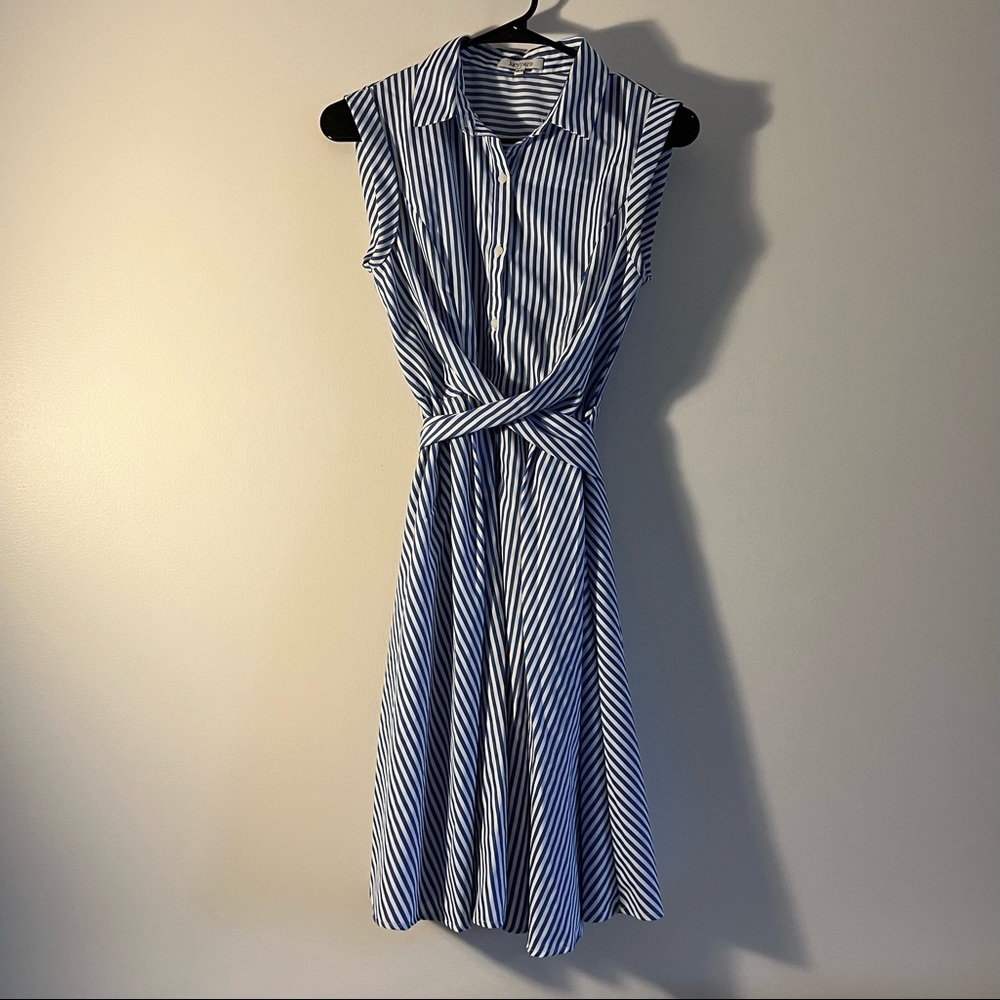 LUCY PARIS SLEEVELESS SHIRT DRESS